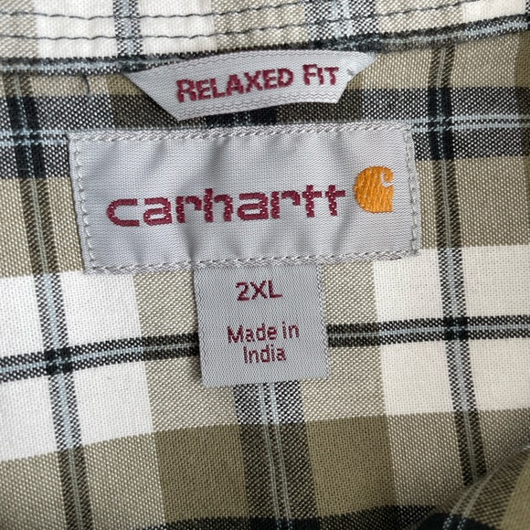 Carhartt Men's Shirt Relaxed Fit Button Up Short Sleeve Shirt Size 2XL EUC - Picture 6 of 6